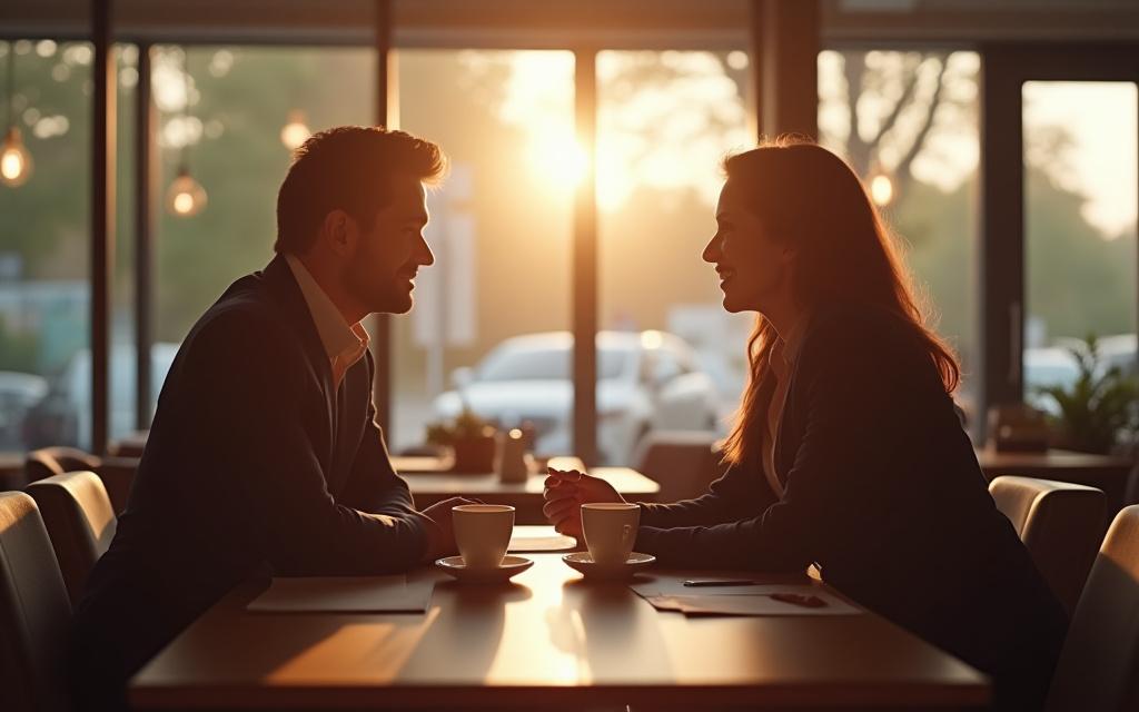 Üzleti megbeszélés a kávézóban